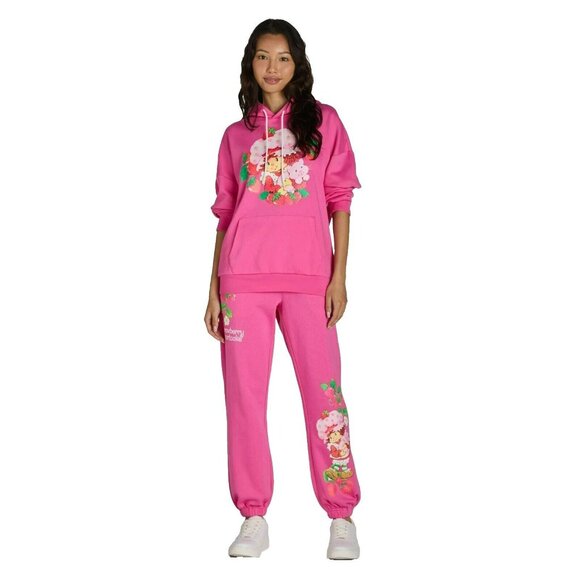 Strawberry Shortcake Hoodie & Sweatpants Set Womens Small Pink - Picture 1 of 16